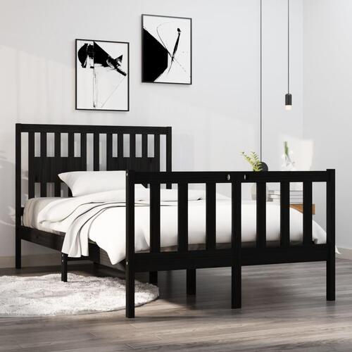 Sengeramme 120x190 cm Small Double massivt træ sort