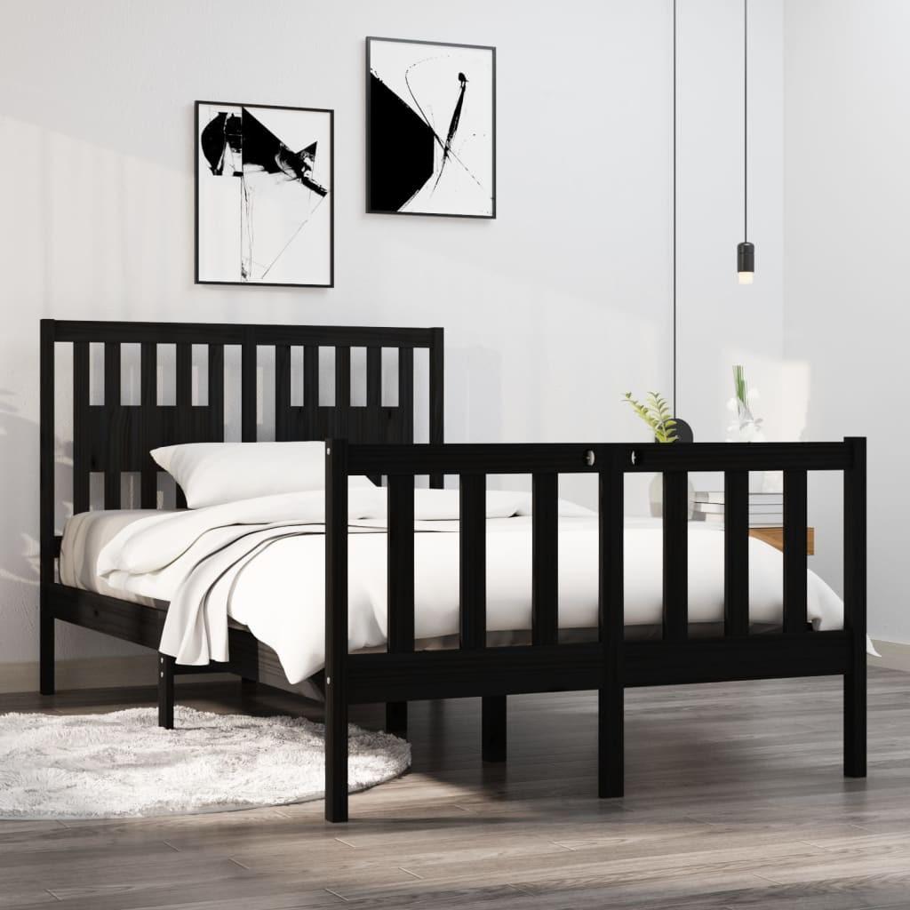 Sengeramme 120x190 cm Small Double massivt træ sort