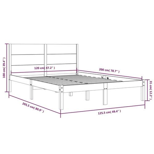 Sengeramme 120x200 cm massivt fyrretræ