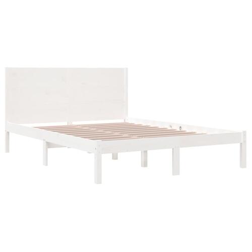 Sengeramme uden madras 120x200 cm massivt fyrretræ hvid
