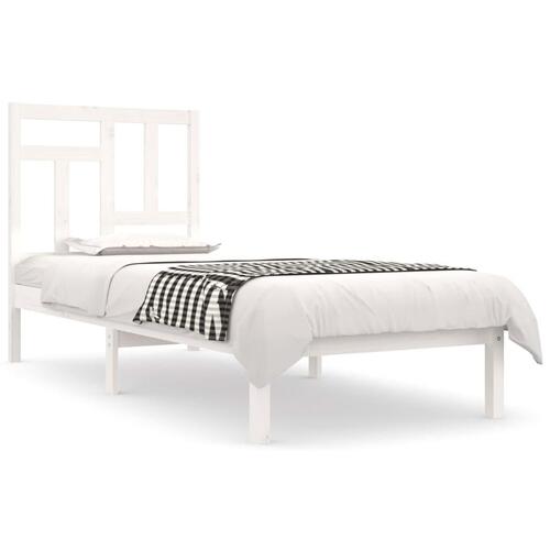 Sengeramme uden madras 90x190 cm massivt fyrretræ hvid