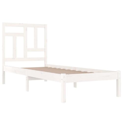 Sengeramme uden madras 90x190 cm massivt fyrretræ hvid