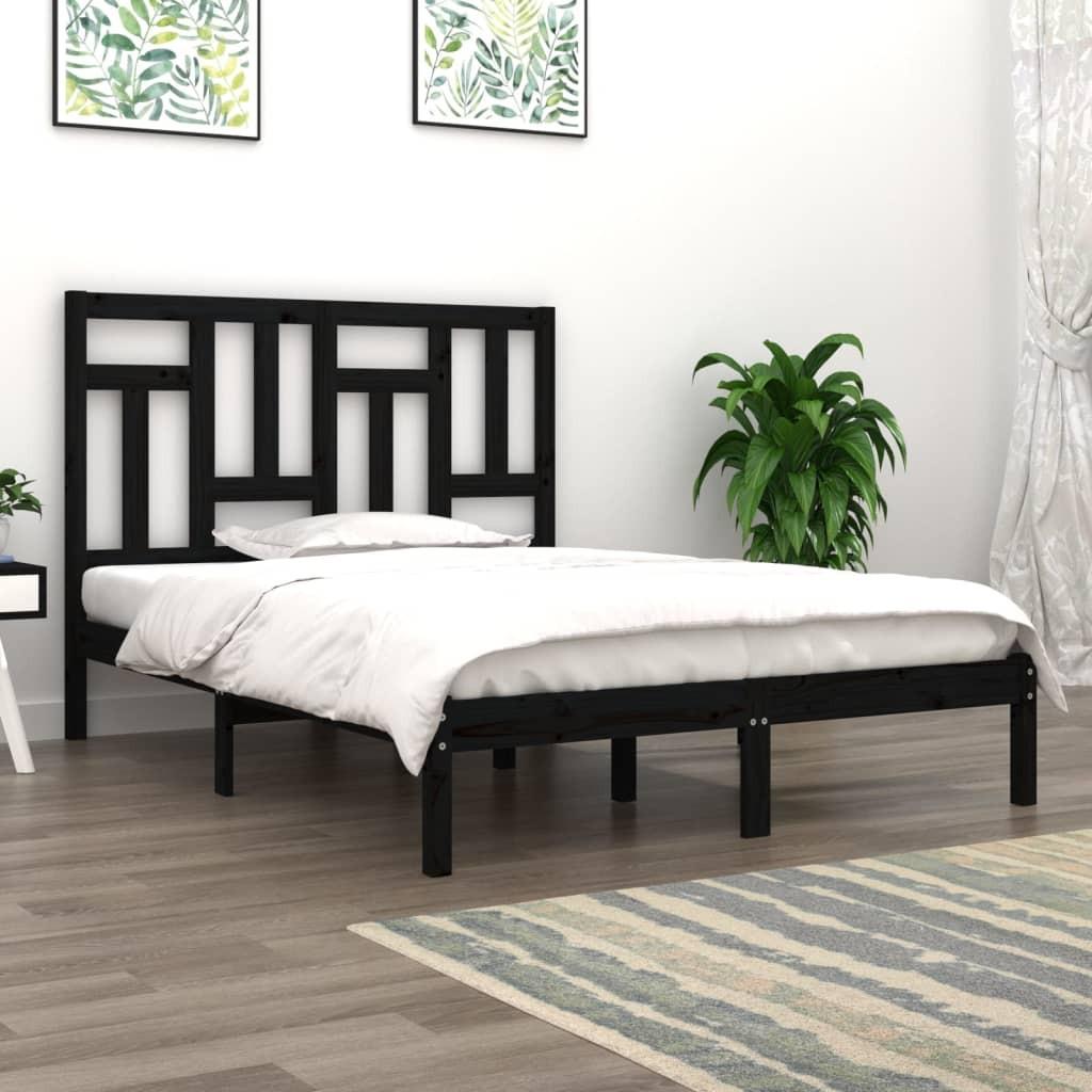 Sengeramme 120x190 cm Small Double massivt træ sort