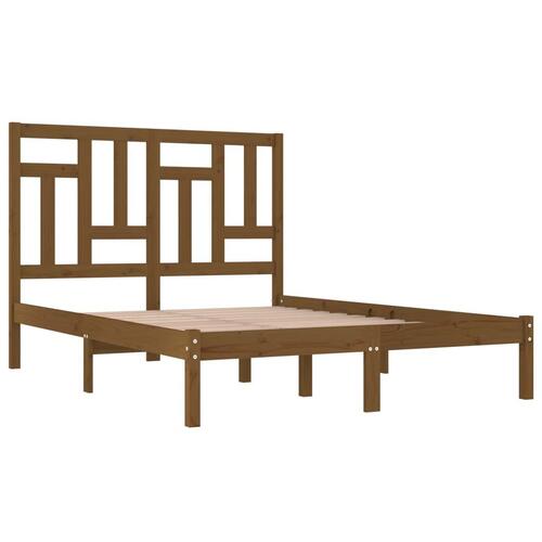 Sengeramme 120x200 cm massivt fyrretræ gyldenbrun
