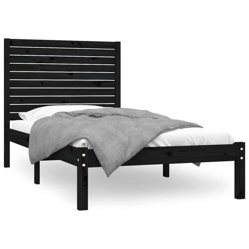 Sengeramme 100x200 cm massivt træ sort