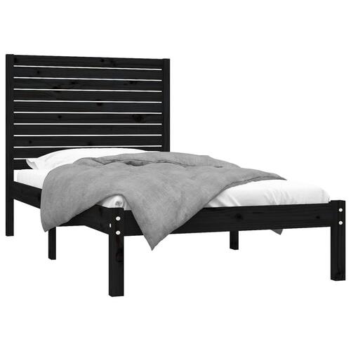 Sengeramme 100x200 cm massivt træ sort