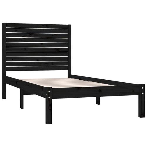 Sengeramme 100x200 cm massivt træ sort