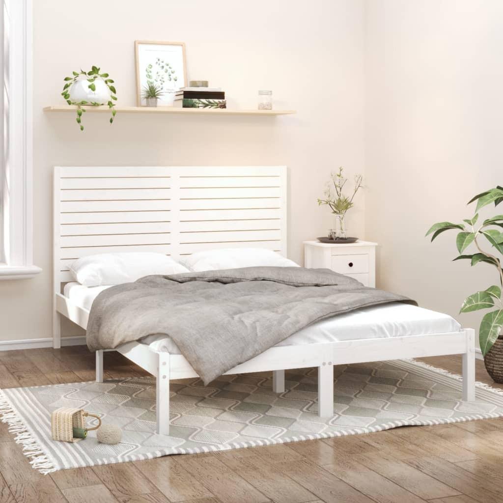 Sengeramme 120x200 cm massivt træ hvid