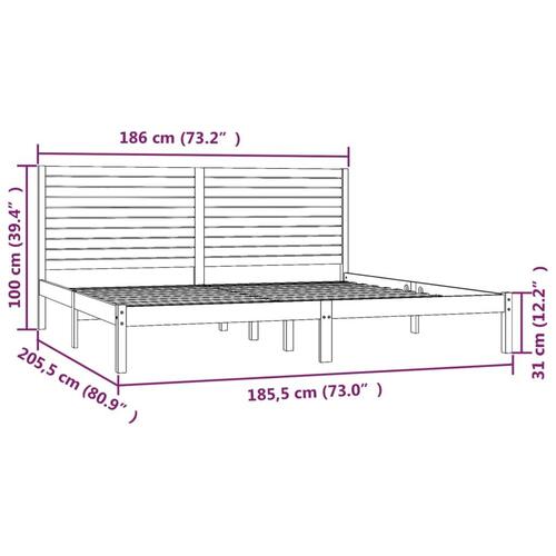 Sengeramme 180x200 cm massivt fyrretræ