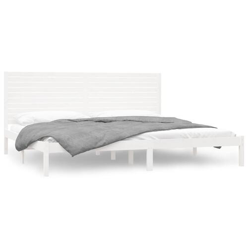 Sengestel 180x200 cm Super King massivt fyrretræ hvid