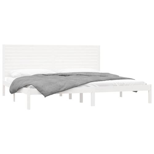 Sengestel 180x200 cm Super King massivt fyrretræ hvid