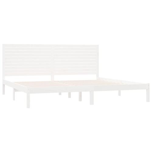 Sengestel 180x200 cm Super King massivt fyrretræ hvid