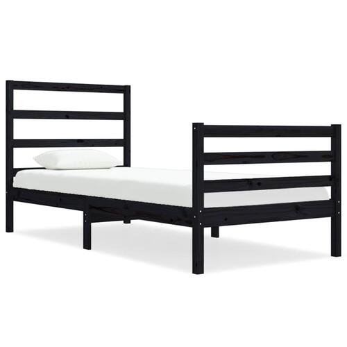 Sengeramme 75x190 cm Small Single massivt fyrretræ sort