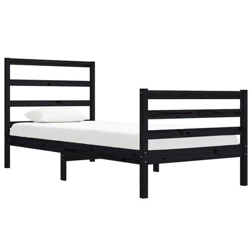 Sengeramme 75x190 cm Small Single massivt fyrretræ sort