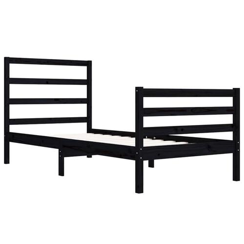 Sengeramme 75x190 cm Small Single massivt fyrretræ sort