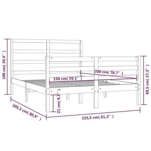 Sengeramme 150x200 cm King Size massivt træ gyldenbrun