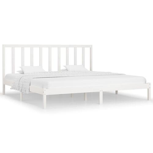 Sengeramme uden madras 180x200 cm massivt fyrretræ hvid