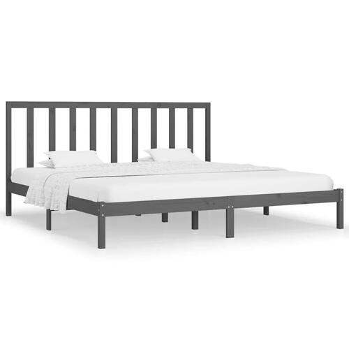 Sengeramme 180x200 cm Super King massivt fyrretræ grå