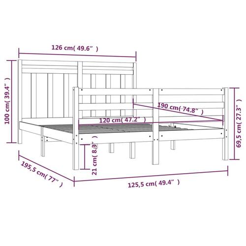 Sengeramme 120x190 cm massivt træ