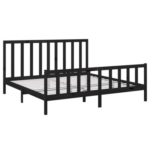 Sengeramme 180x200 cm Super King massivt fyrretræ grå