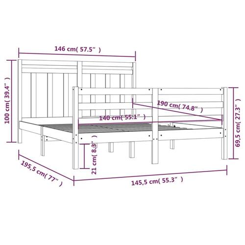 Sengeramme 140x190 cm massivt træ