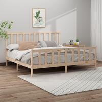 Sengeramme 200x200 cm massivt fyrretræ