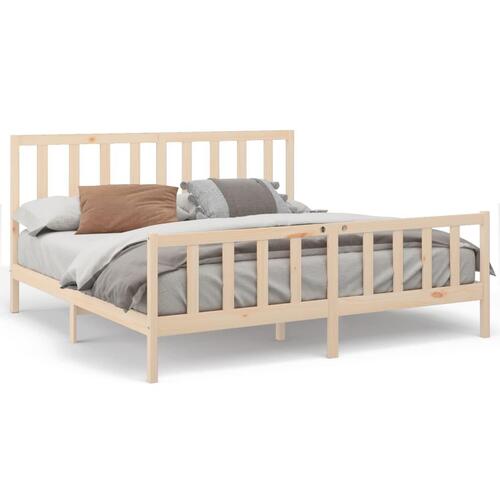 Sengeramme uden madras 200x200 cm massivt fyrretræ