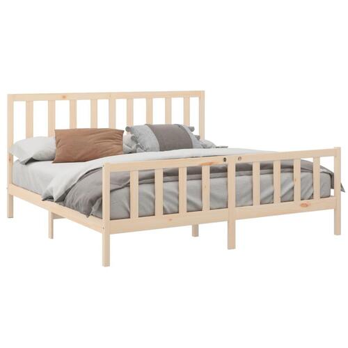Sengeramme uden madras 200x200 cm massivt fyrretræ