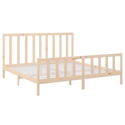Sengeramme uden madras 200x200 cm massivt fyrretræ
