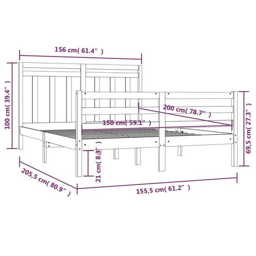 Sengeramme 150x200 cm massivt træ