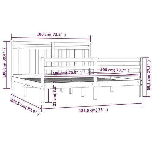 Sengeramme 180x200 cm massivt fyrretræ