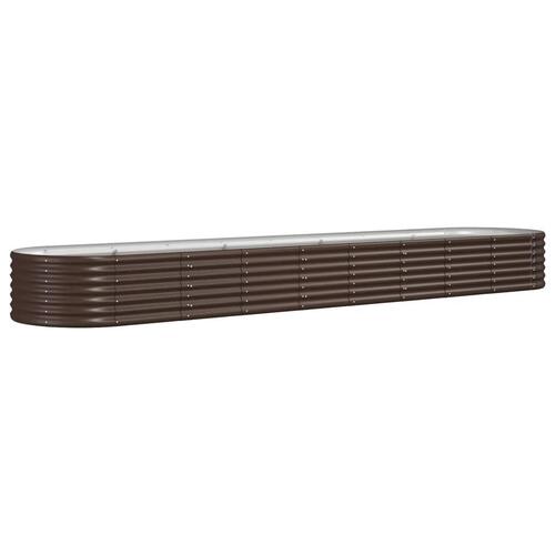 Plantekasse 368x80x36 cm pulverlakeret stål brun