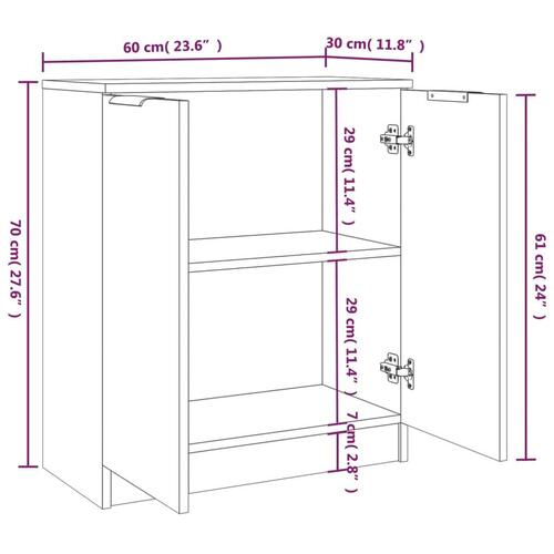 Skænke 2 stk. 60x30x70 cm konstrueret træ sonoma-eg