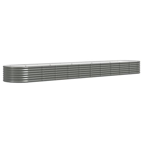 Plantekasse 440x80x36 cm pulverlakeret stål grå
