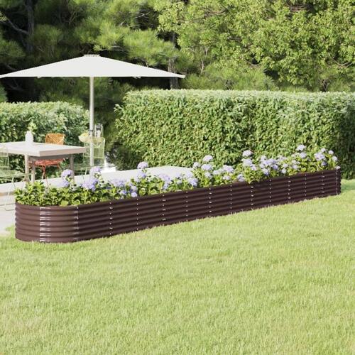 Plantekasse 512x80x36 cm pulverlakeret stål brun