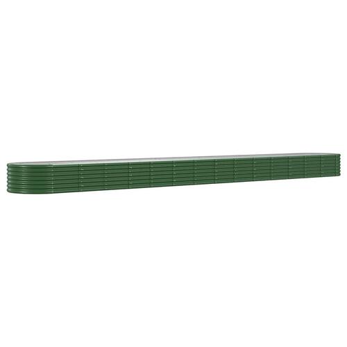 Plantekasse 620x80x36 cm pulverlakeret stål grøn