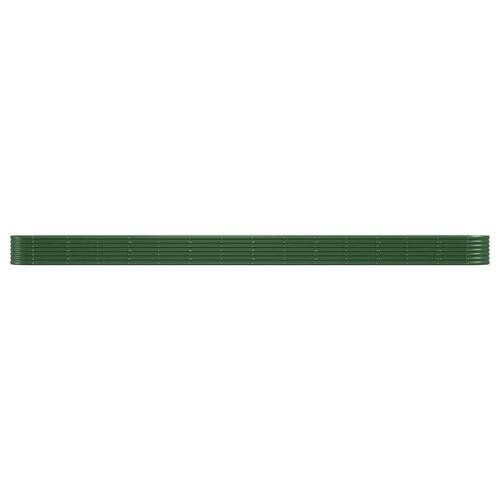 Plantekasse 620x80x36 cm pulverlakeret stål grøn