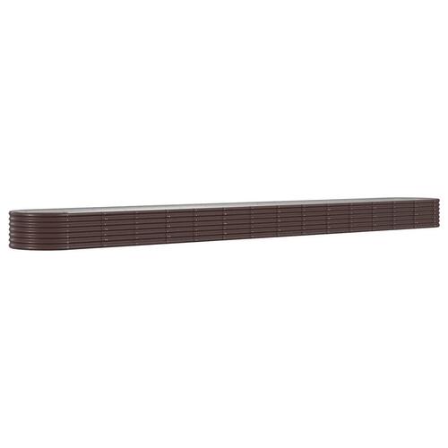Plantekasse 620x80x36 cm pulverlakeret stål brun
