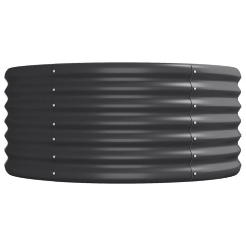 Plantekasse/højbed 620 × 80 × 36 cm - galvaniseret stål, antracitgrå, oval