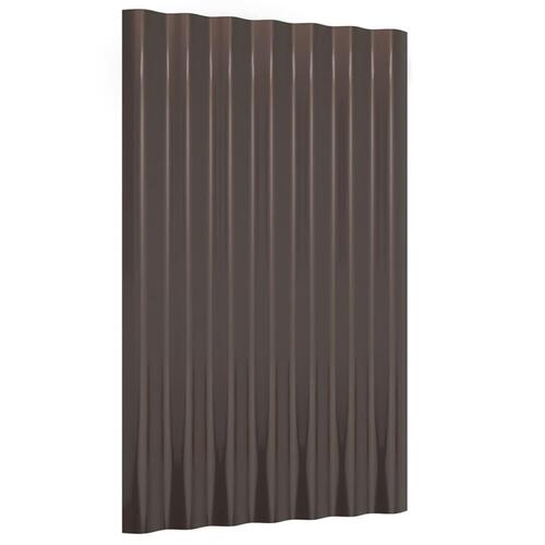 Tagplader 12 stk. 60x36 cm pulverlakeret stål brun