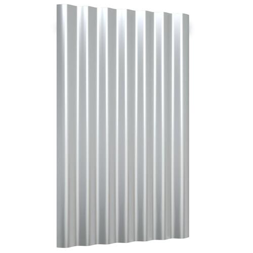 Tagplader 12 stk. 60x36 cm pulverlakeret stål sølvfarvet