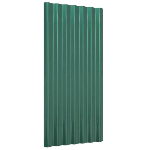 Tagplader 12 stk. 80x36 cm pulverlakeret stål grøn