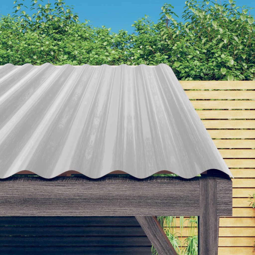 Tagplader 12 stk. 80x36 cm pulverlakeret stål sølvfarvet