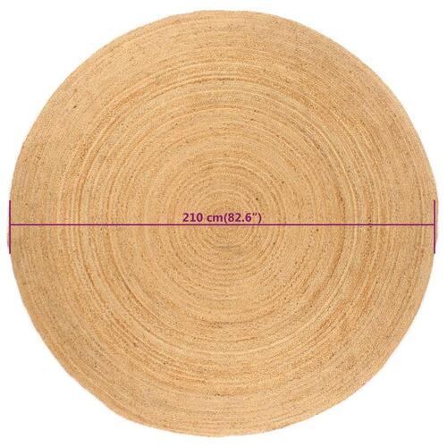 Gulvtæppe 210 cm flettet jute rundt