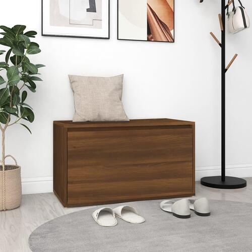 Entrébænk 80x40x45 cm konstrueret træ brun egetræsfarve
