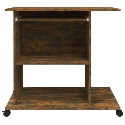 Computerbord 80x50x75 cm konstrueret træ røget egetræsfarve