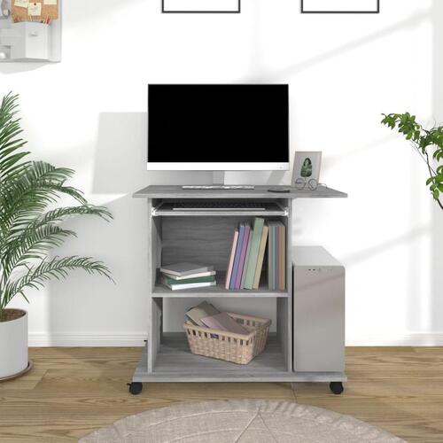 Computerbord 80x50x75 cm konstrueret træ grå sonoma-eg