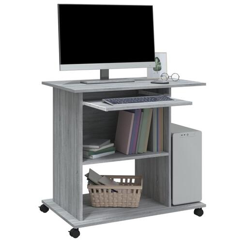 Computerbord 80x50x75 cm konstrueret træ grå sonoma-eg