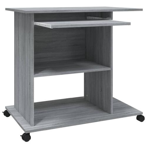 Computerbord 80x50x75 cm konstrueret træ grå sonoma-eg