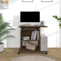 Computerbord 80x50x75 cm konstrueret træ brun egetræsfarve
